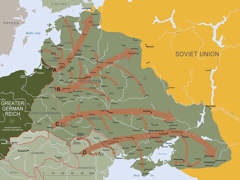 The Routes of the Einsatzgruppen Killing Units